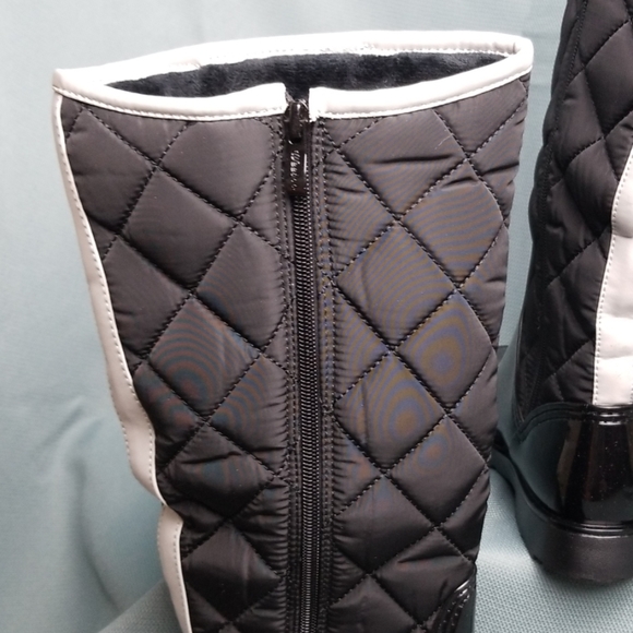 Weeboo black quilted rain boots zipper - Picture 3 of 8